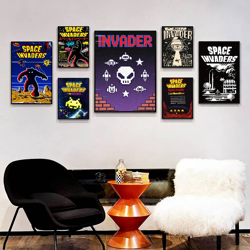 Home Cooking Game - S-Space Invaders Game Retro Poster Print