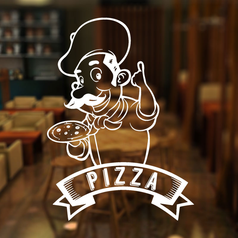Home Cooking In Italian - Pizza Pizzeria Logo Nấu Ký Dán